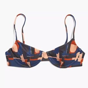 Madewell Second wave underwire bikini top in color collage NWT